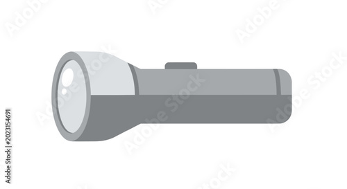 A gray flashlight on a white background.