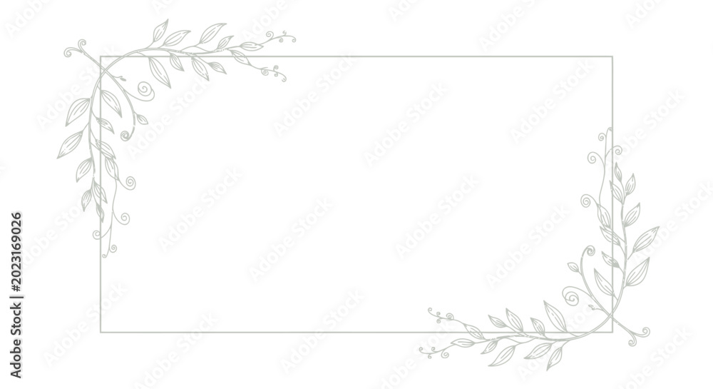 Fototapeta premium Elegant floral border design element.