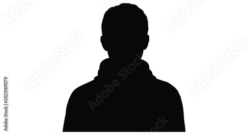 man s head and shoulders silhouette against white background
