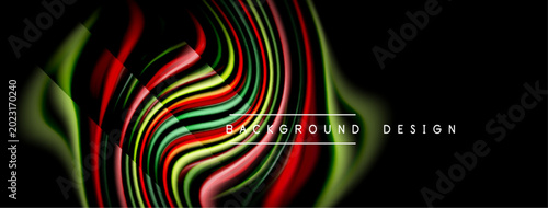 Quadro su tela Abstract dynamic lines, vibrant colors, flowing shapes