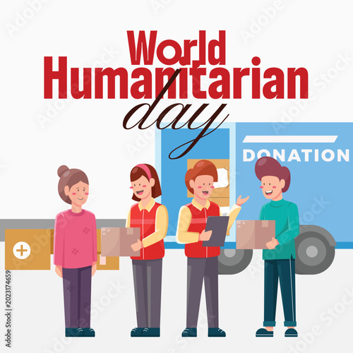 Flat illustration for world humanitarian day