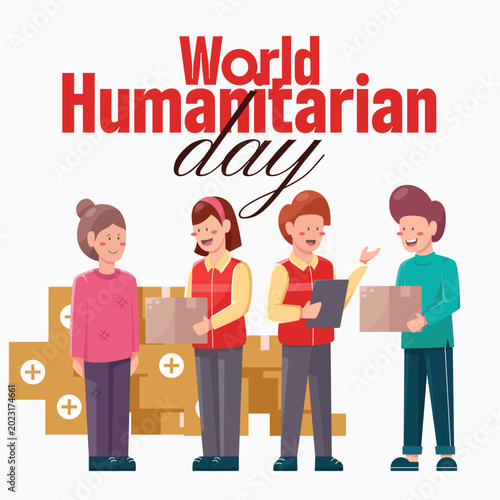 Flat illustration for world humanitarian day