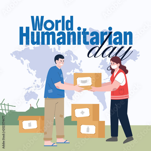 Flat illustration for world humanitarian day