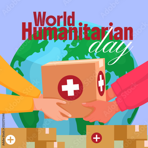 Flat illustration for world humanitarian day