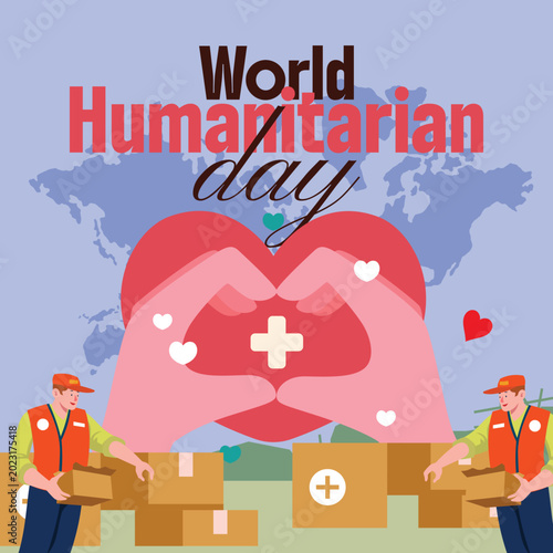 Flat illustration for world humanitarian day