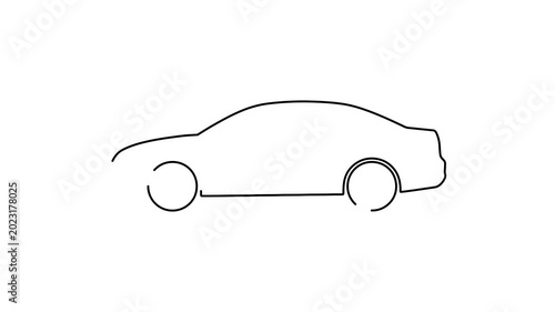 car outline animation icon on white background