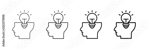 Photos Idea Icon Set Different Style Collection