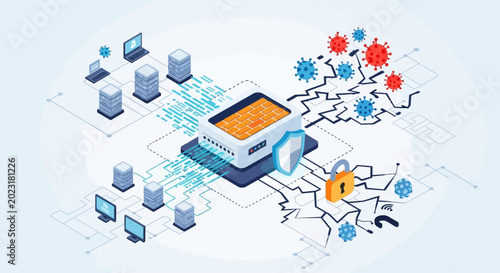 Conceptual illustration of secure network protection.