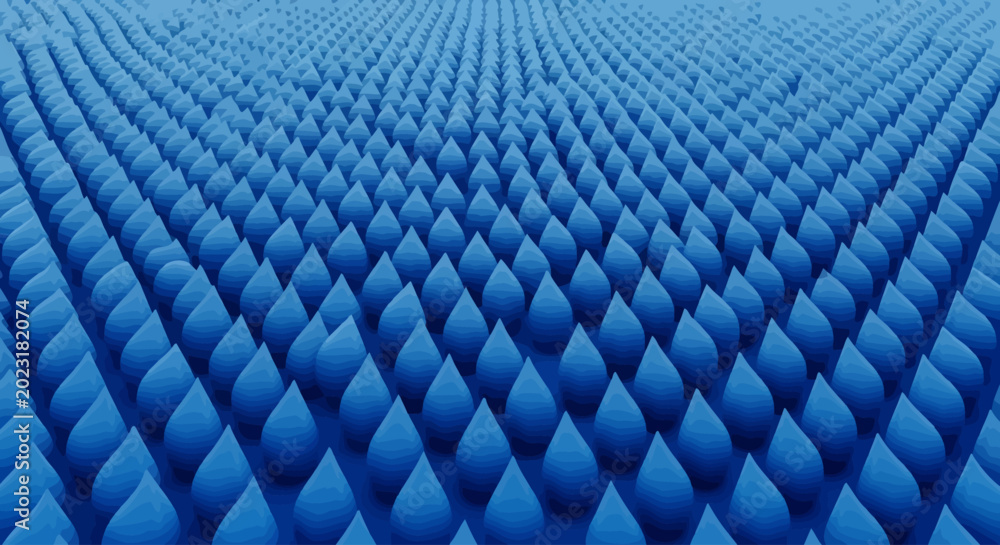 Φωτογραφία Blue 3D geometric shapes arranged in rows.