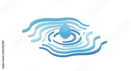 Obraz na plátně A blue water ripple effect graphic.