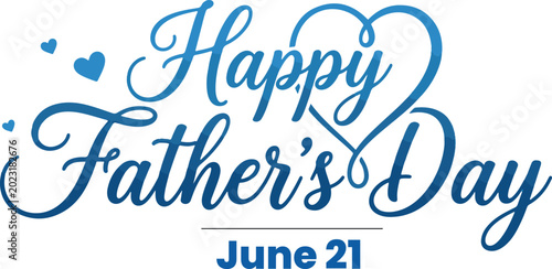 Canvastavla Happy father's day celebration with blue hearts and swirls father s father's