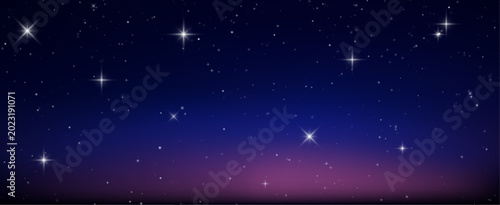 Foto Realistic vector galaxy nebula shines in the starry night sky