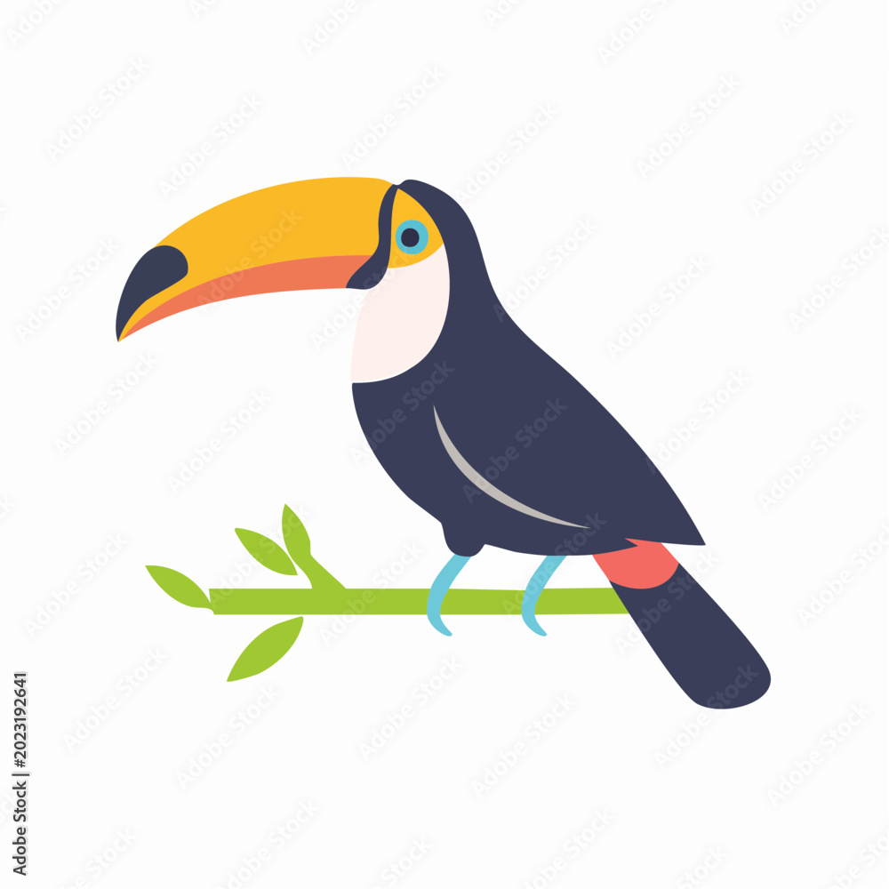 Fototapeta premium Stylized Toucan Bird Illustration