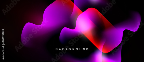 Foto Abstract fluid shapes, vibrant colors blend