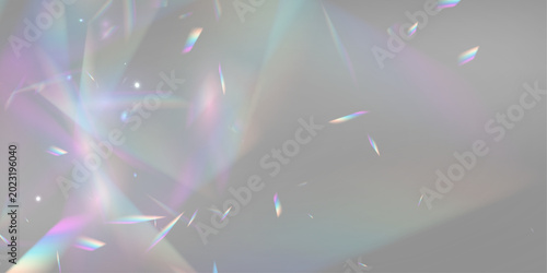 Canvas Print Crystal diamond prism scatters rainbow neon light through glass glitter beneath sun rays