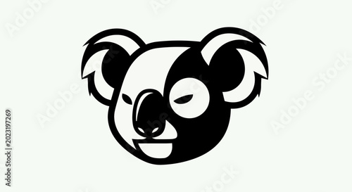 Photography Stylized koala bear portrait monochrome