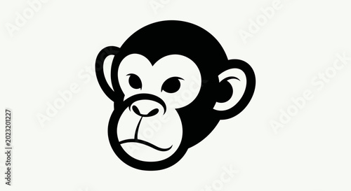 Canvas Print Stylized monkey head illustration