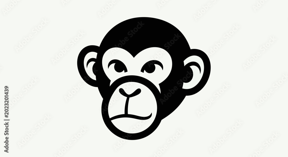 Fotografie Stylized monkey head illustration