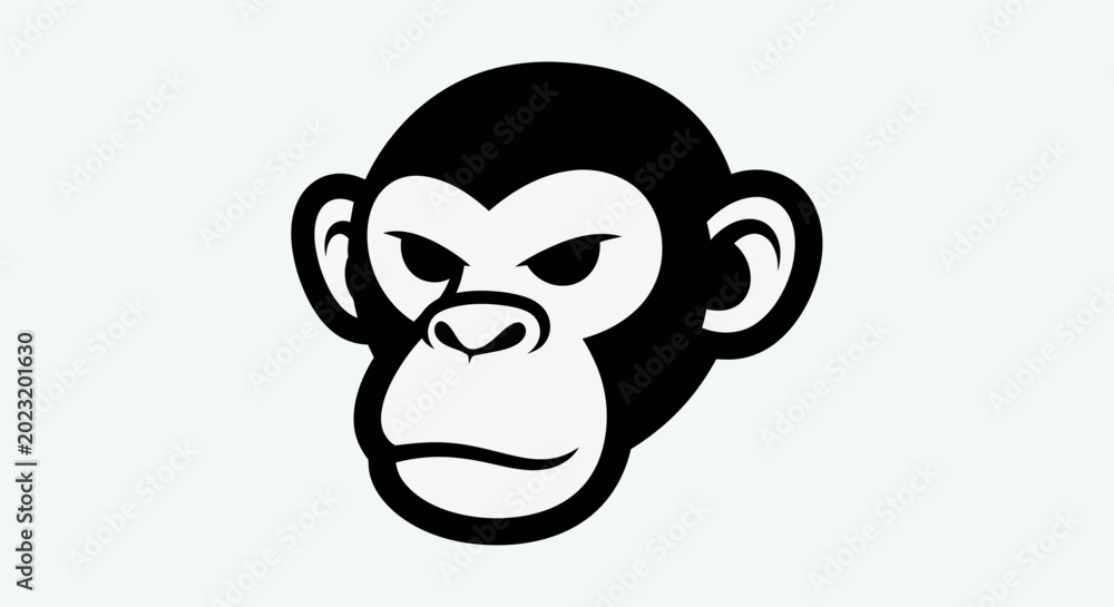 Quadro em tela Stylized monkey head illustration