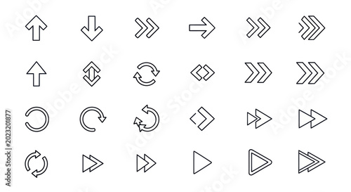 Fotografía Arrow icons set directional navigation symbols
