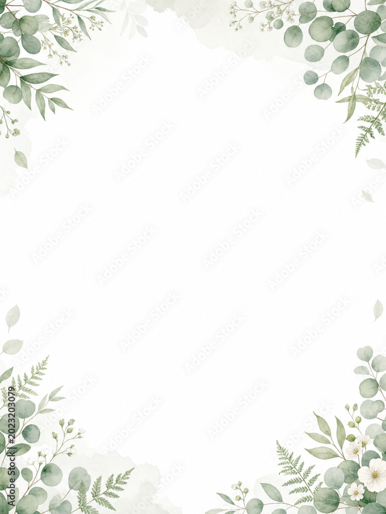 Fototapeta premium green floral frame