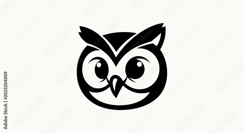 Fototapeta premium Stylized owl illustration on white