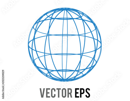 Abstract blue globe wireframe with intersecting lines