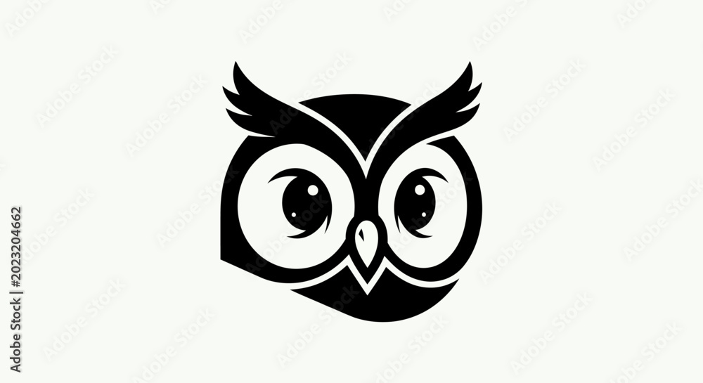 Obraz premium Stylized owl silhouette on white