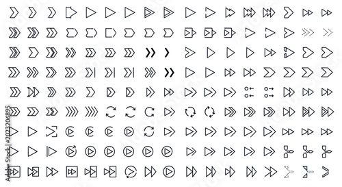 Arrow icons set directional navigation symbols