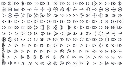 Arrow icons set directional navigation symbols