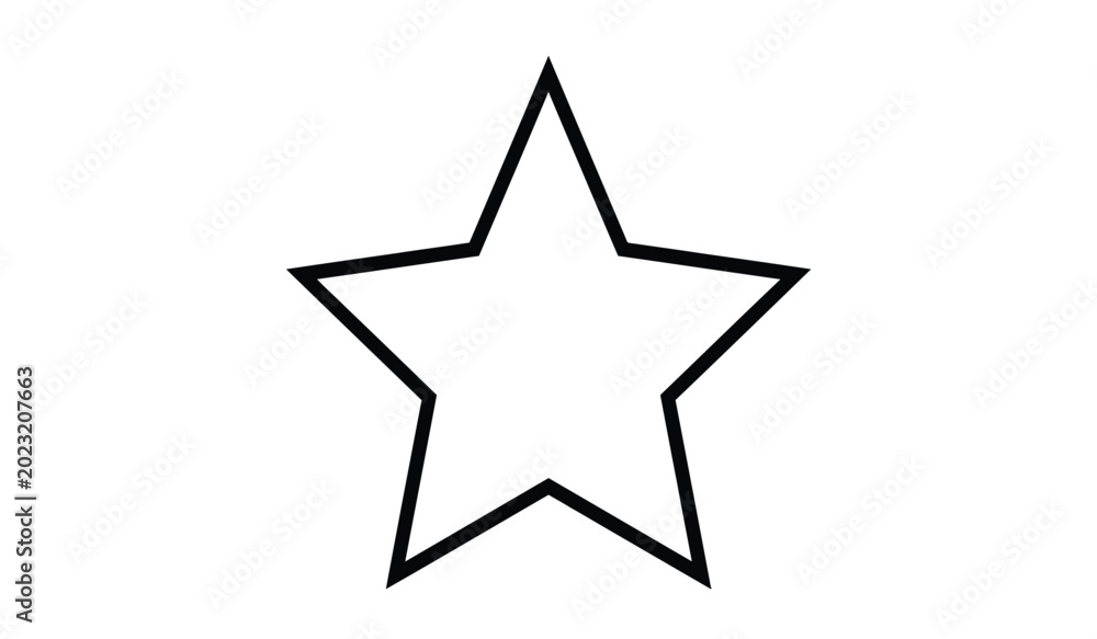 Obraz premium Simple black star shape on a white background five pointed star silhouette