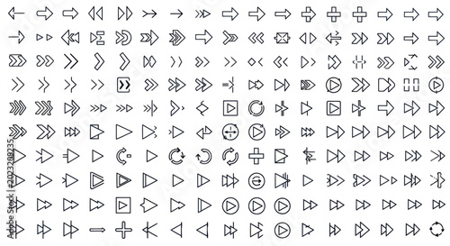 Arrow icons set directional navigation symbols