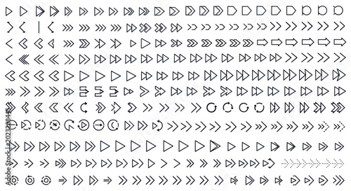 Arrow icons set directional navigation symbols