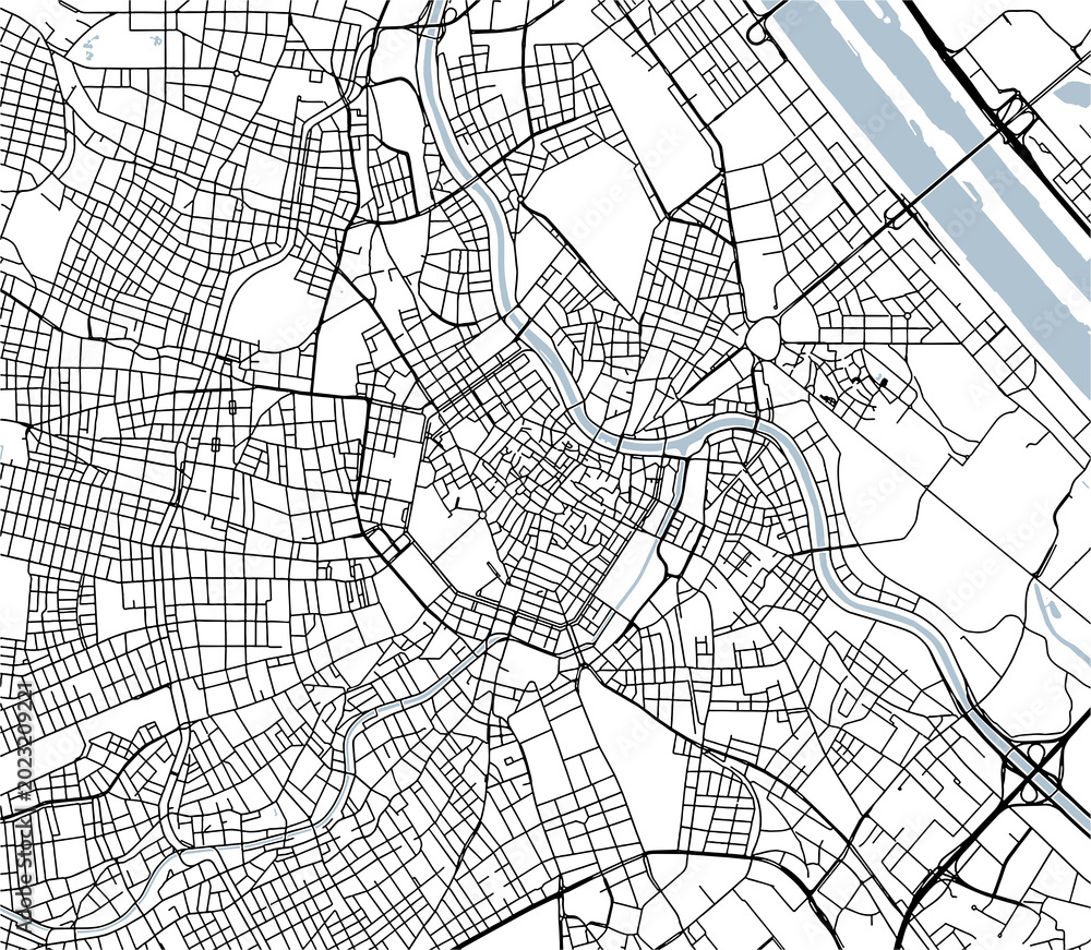Fototapeta premium Vienna City Map High Resolution Hand-Drawn Ink Vector Illustration Isolated on Transparent Background