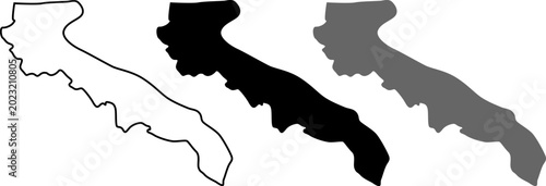 Bild auf Leinwand Set of apulia region map, administrative division of italy