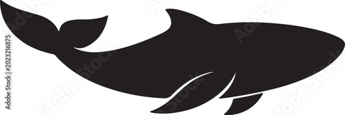 Tableau sur toile Humpback Whale Silhouette Vector EPS Transparent Background