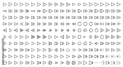 Cuadro en lienzo Arrow icons set for design and infographics