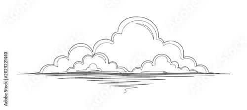 Photos Stylized cloud formation with reflected water lines reflection