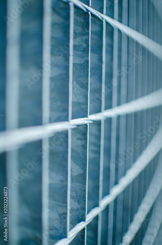 Perspective view of metal grid texture
