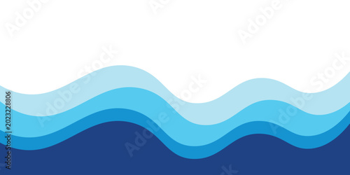 Sea waves layered vector background illustration and sea beach vector illustration.