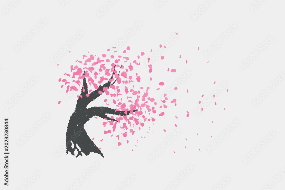 Naklejka premium Cherry Blossom Tree Vector Image