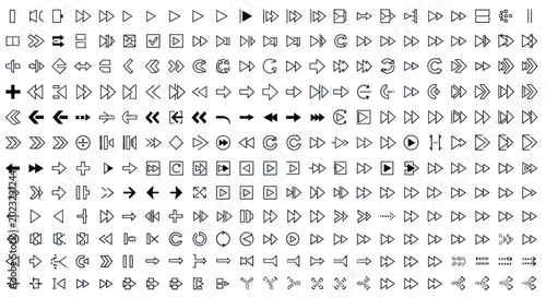 Arrow icons set directions navigation design
