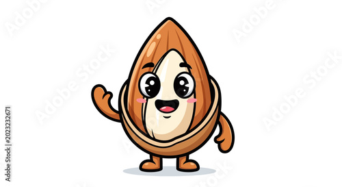 Tableau sur toile Cartoon Coconut Character Illustration.
