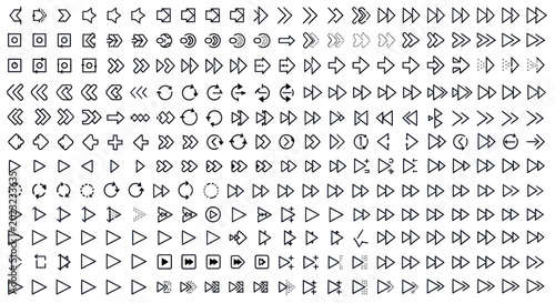 Arrow icons set directional symbols