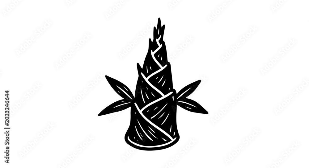 Fototapeta premium Stylized Bamboo Shoot Icon