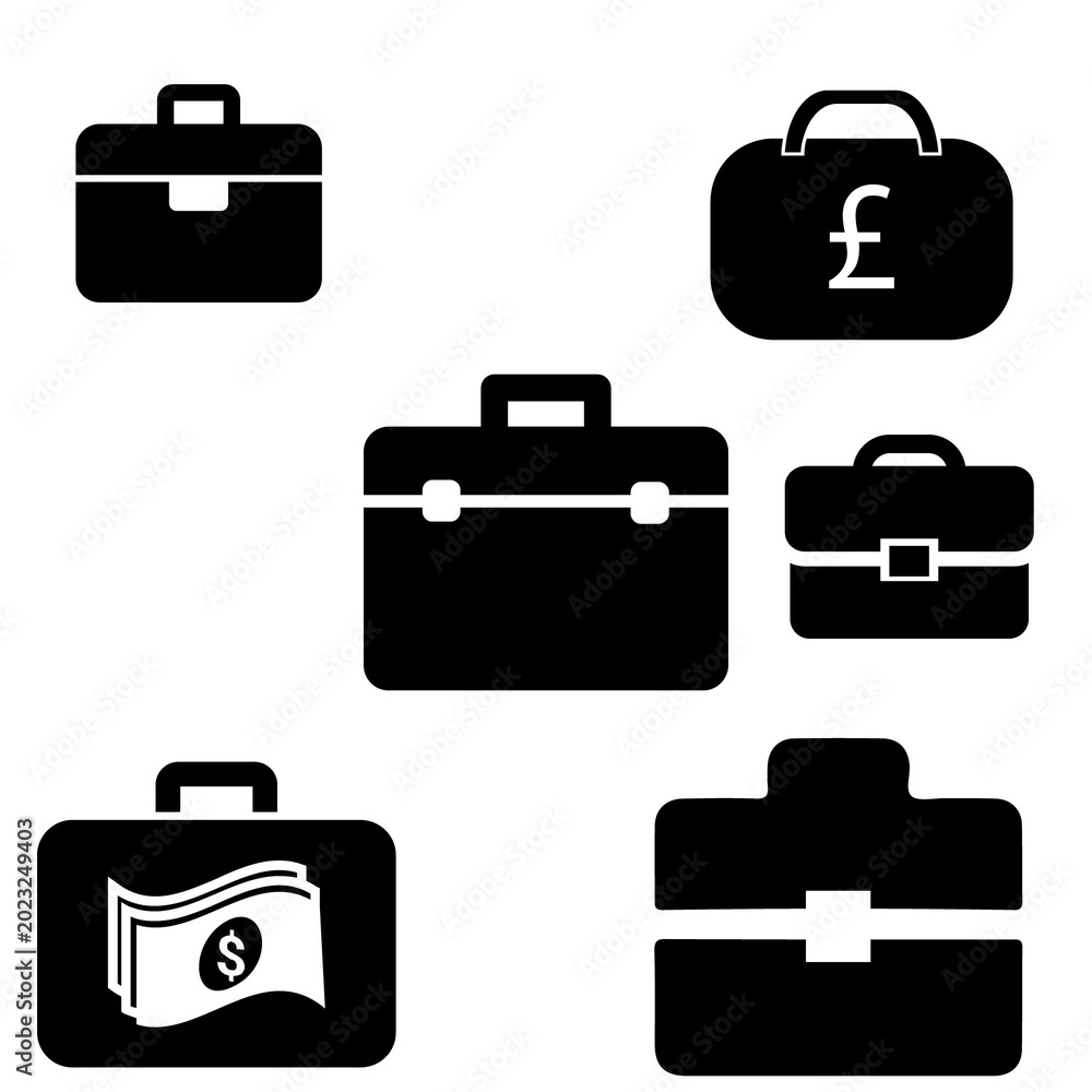 Fototapeta premium Business Briefcase and Suitcase Seamless Pattern Vector Background