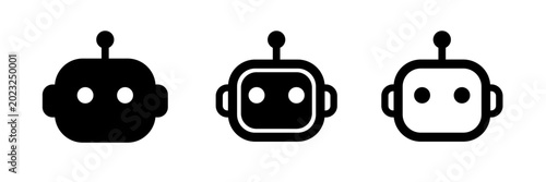 Set of AI Agent Bot Icons. Artificial Intelligence Vector Illustration Web Icon Collection
