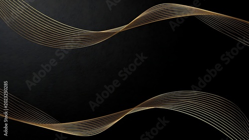 Golden wave pattern on black background