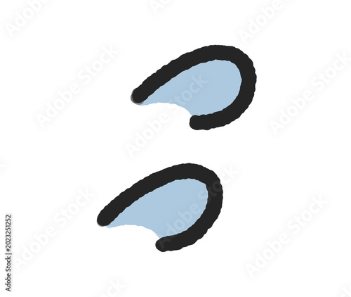 手書きの汗マーク　色付き