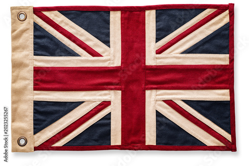 Vintage United Kingdom Flag Isolated on White Background
